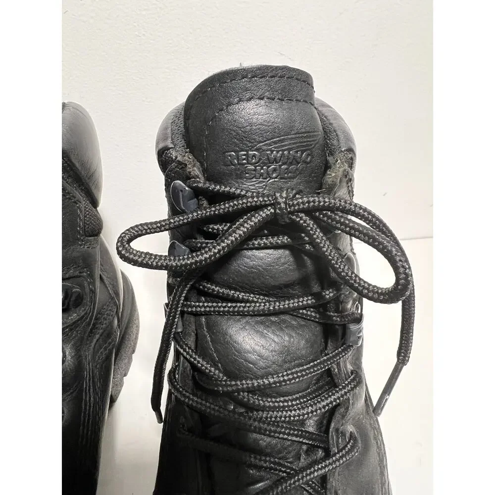 Red Wing Men's EUC Black Leather 923 Lace Up Work Boot Size 12 Electrical Hazard